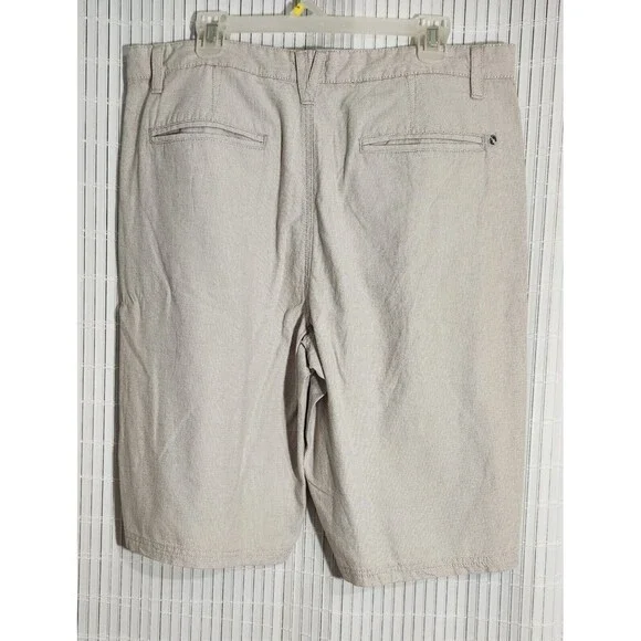 Hang Ten Shorts Size 36 Color Beige 100% Cotton With Pockets - Picture 2 of 12